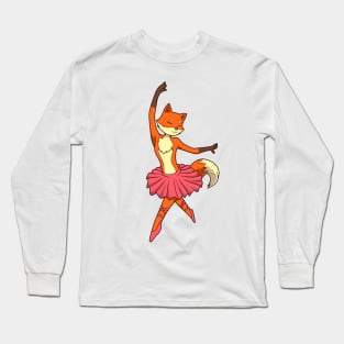 Comic fox dances ballet - ballerina Long Sleeve T-Shirt